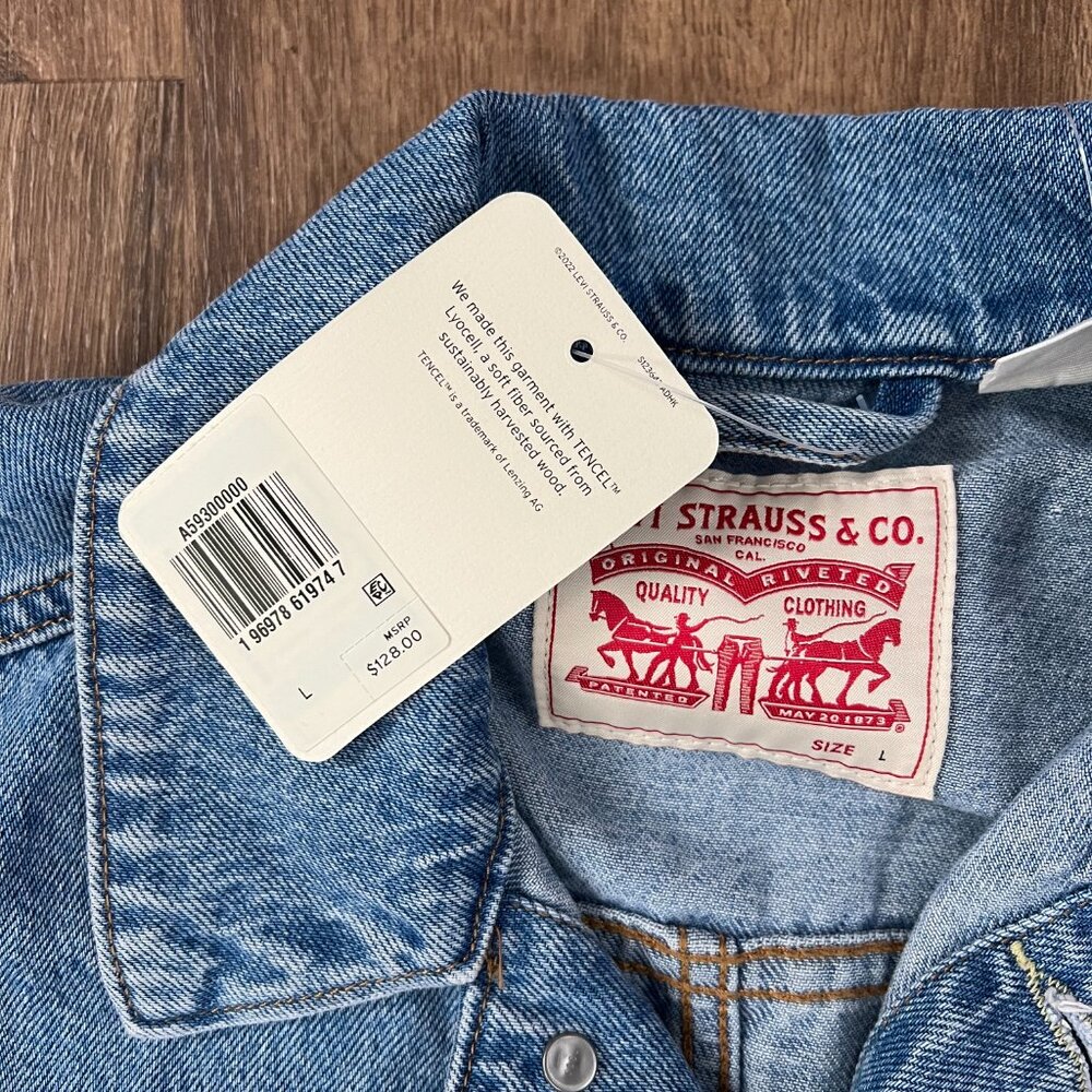 NEW Levi's Iconic Denim Jean Coverall Jumpsuit Sz L - Picture 6 of 15